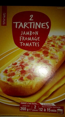 2 Tartines Jambon Fromage Tomates