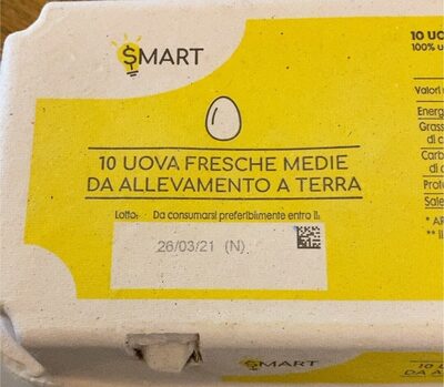 10 Uova fresche medie da allevamento a terra